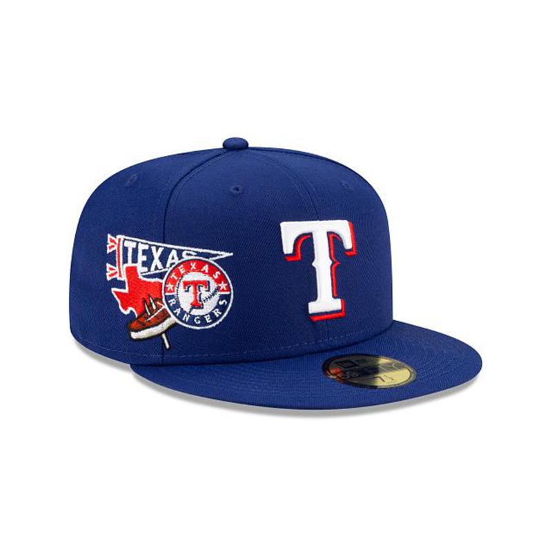 MLB Texas Rangers City Patch 59Fifty Fitted (BVG7782) - Blue New Era Caps